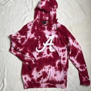 Alabama Crimson Roll Tide Sweatshirt Womens M Red Football Tie Dye Hoodie